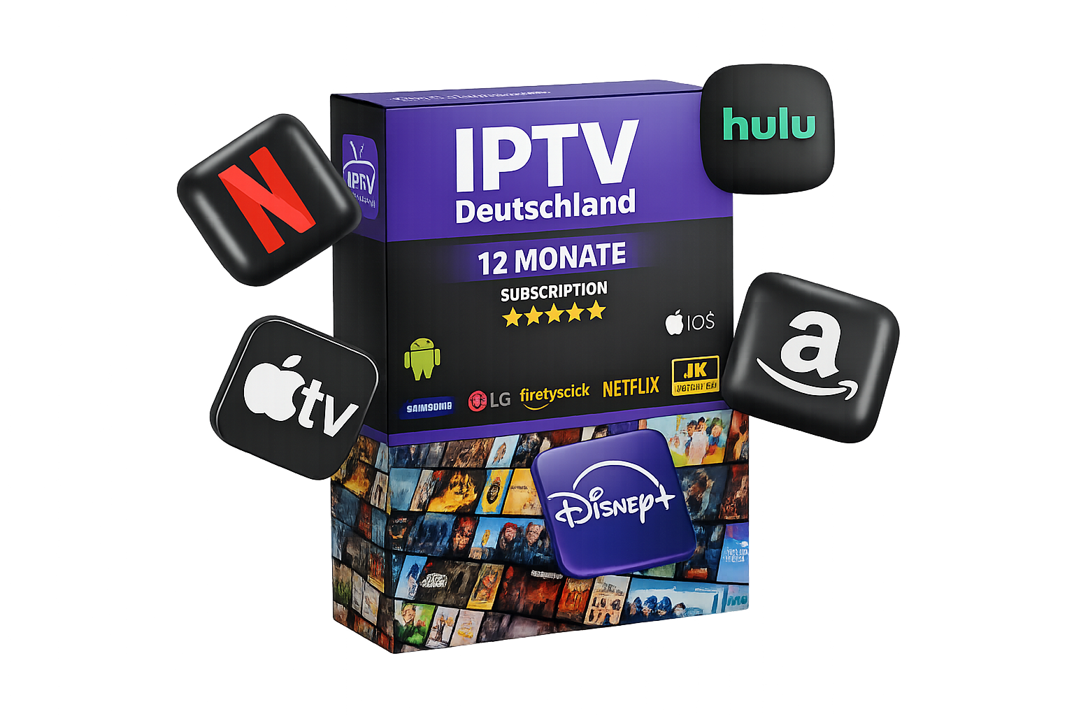 IPTV 12 Monate Deutschland Abonnement mit 35.000+ Kanälen in 4K