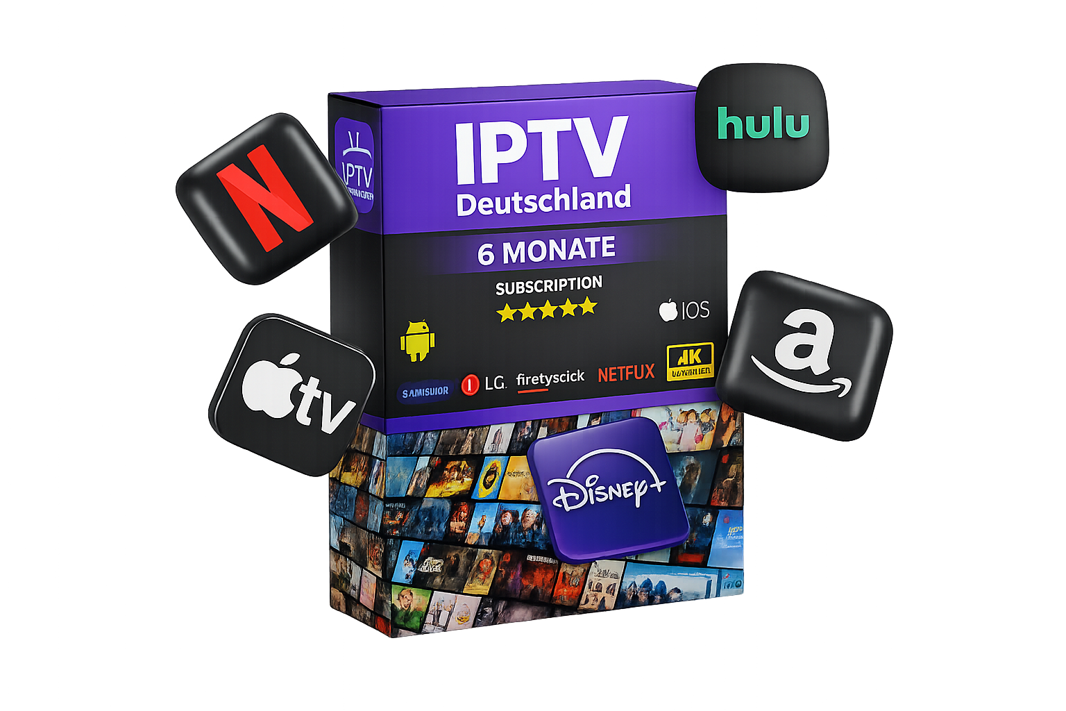 IPTV 6 Monate Paket Deutschland stabiler 4K IPTV Zugang
